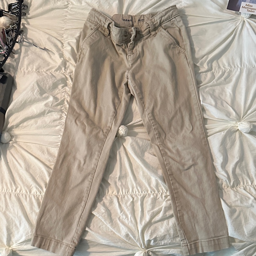 Girls old navy khaki uniform pants